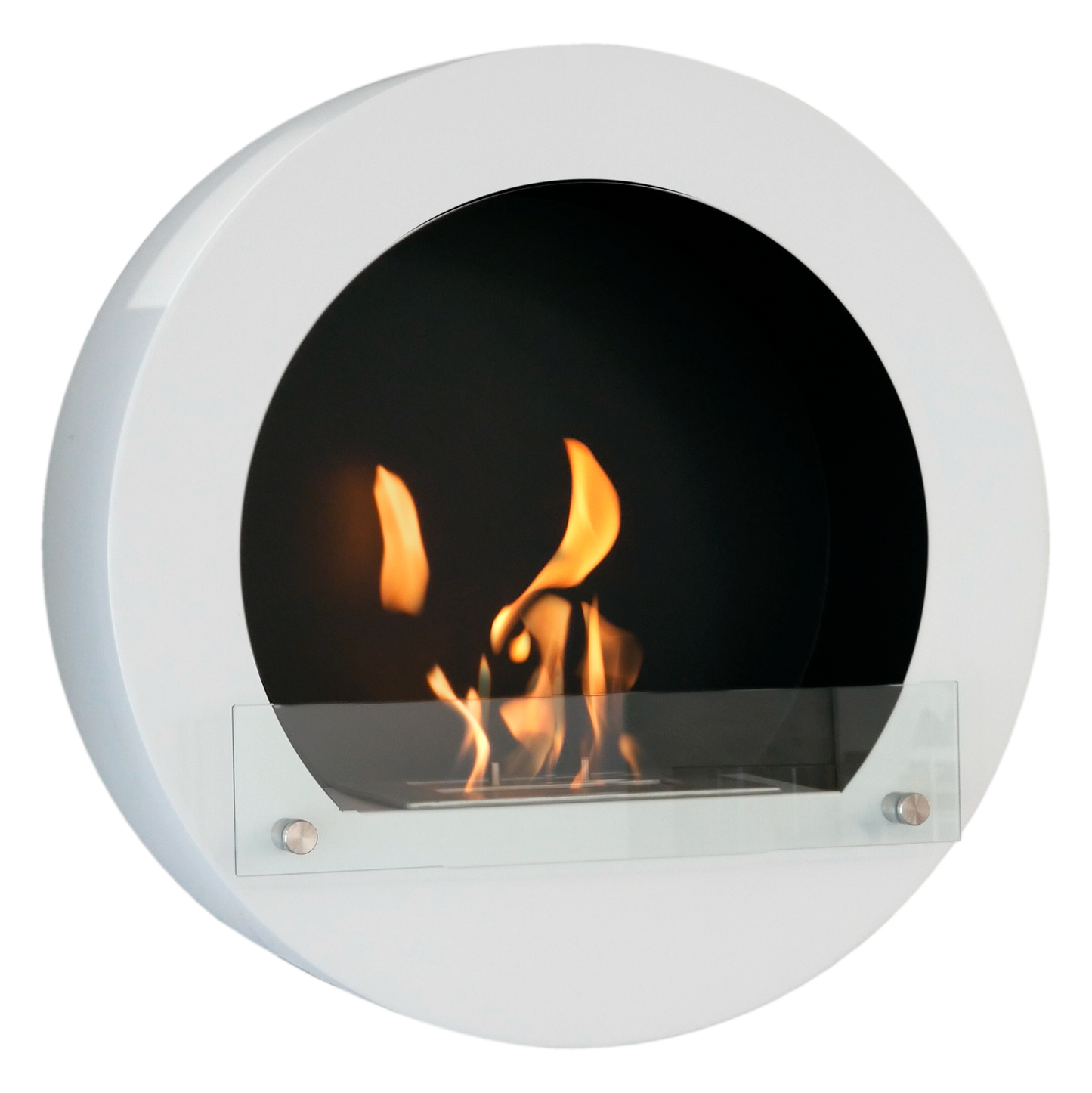 White Round Bioethanol Fireplace