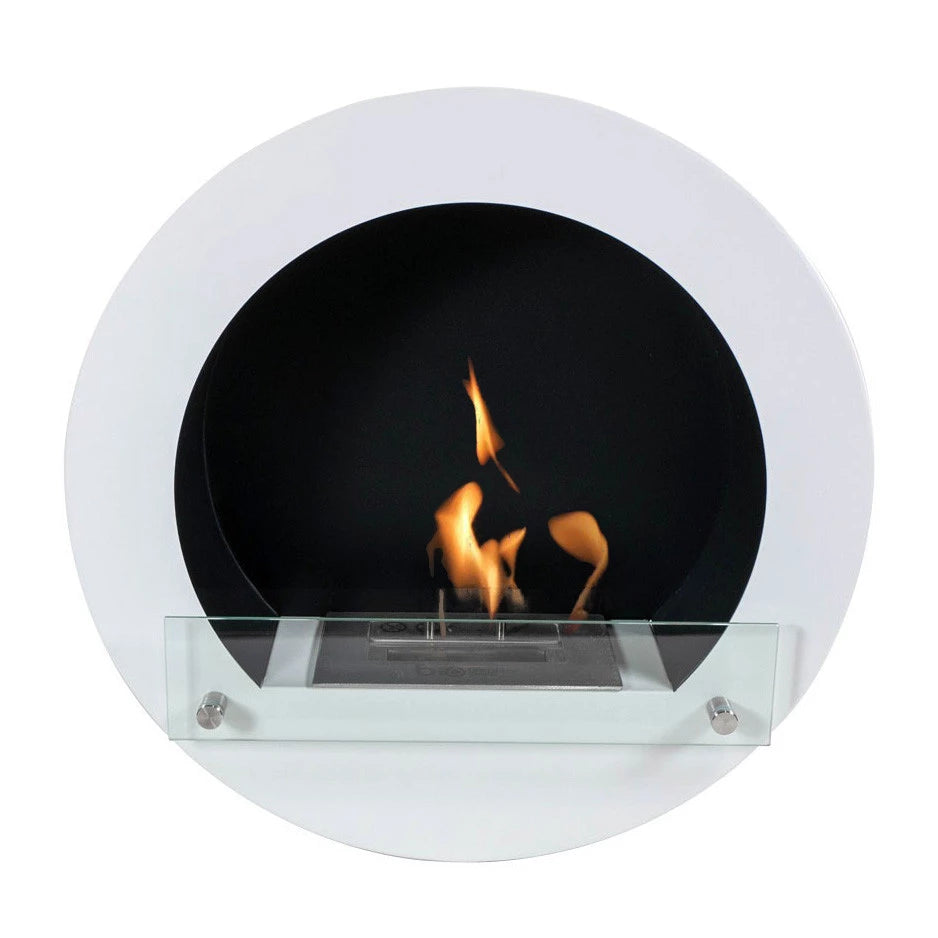 White Round Bioethanol Fireplace