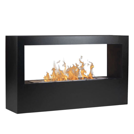 Freestanding L Bioethanol Fireplace - Black